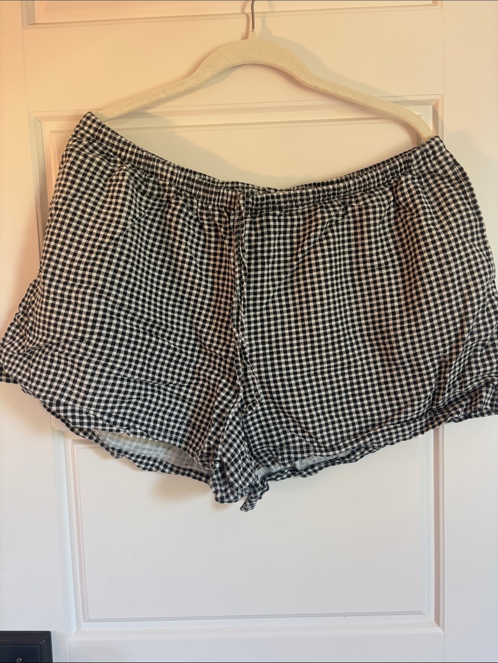 a new day Black and White Gingham Lounge Athletic Shorts